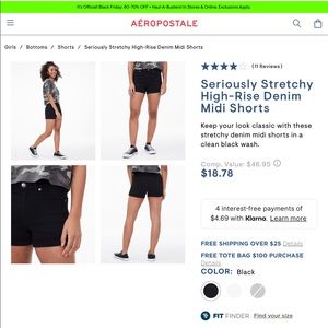 Aeropostal shorts tight black